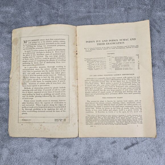 US Department Of Agriculture Farmers Bulletin Lot Of 2 Mole Control / Poison Ivy - Picture 8 of 9